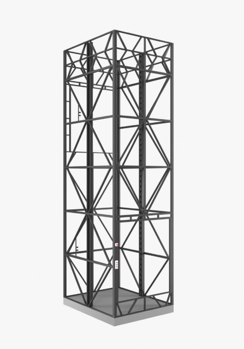 COMP-340 Шахта лифтовая модульная сварная 2 этажа проходная для лифта 1500кг (кабина 1500х2000х2100мм)