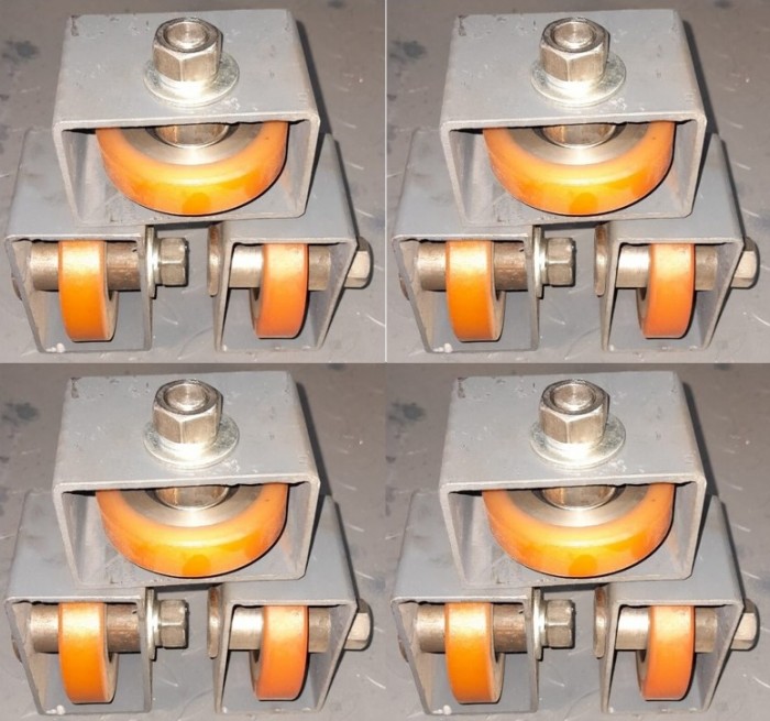 COMP-230 Комплект роликов полиуретановых для подъемников 1500-3500кг (с осями и крепежными кронштейнами) 